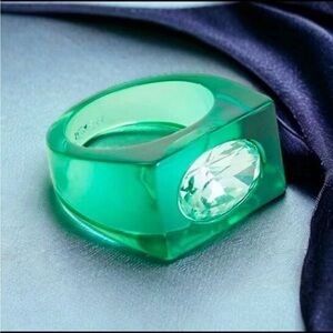J. Crew Crystal and Acetate/ Lucite Ring Size 8 NWOT